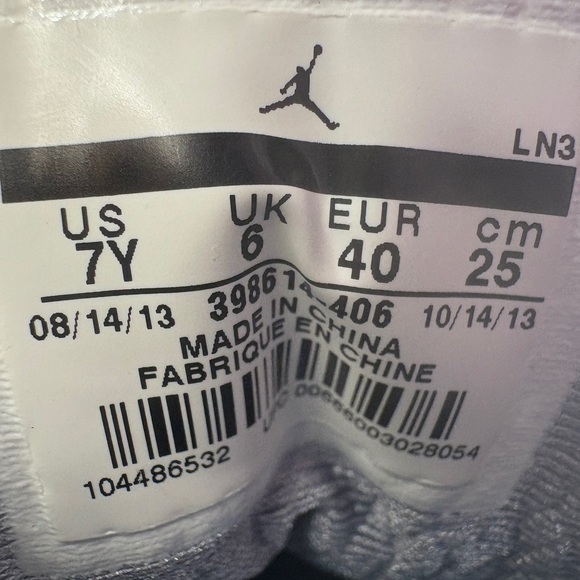 Nike Air Jordan 3 Retro BG “Powder Blue” 2013 398614-406 7 Youth /Women’s 8.5 - Picture 8 of 10